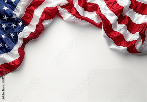 American Flag on White Background