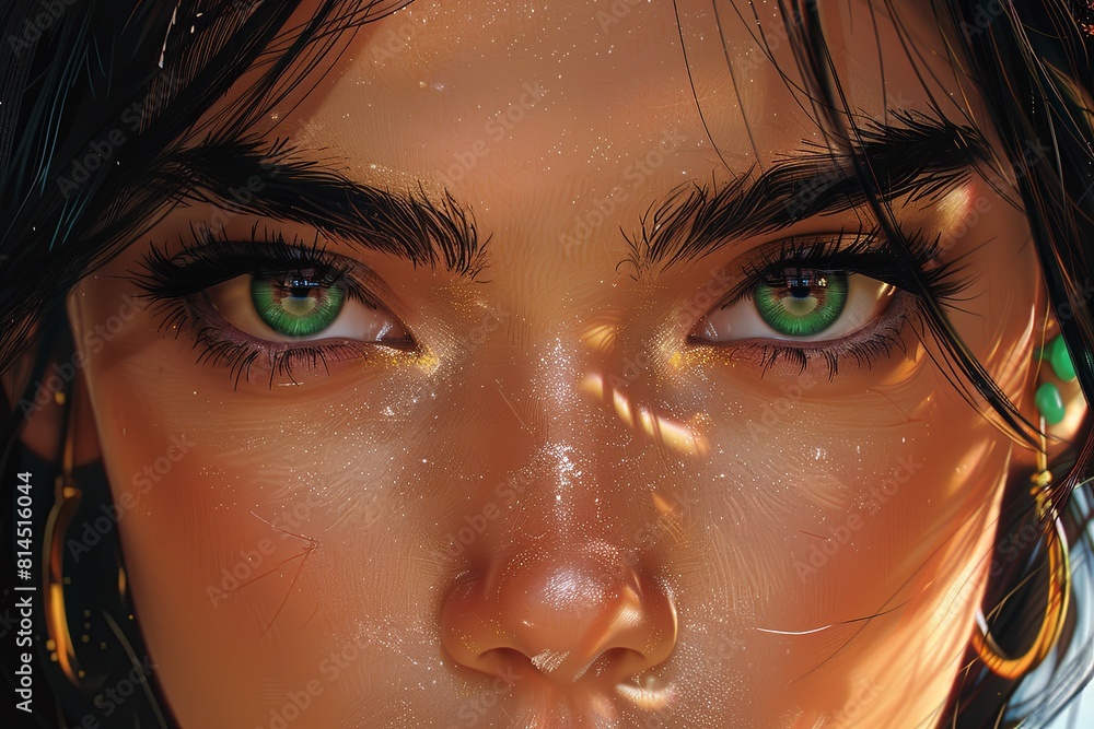 Intricate Androgynous Beauty: Detailed Digital Portrait with Precise Brushwork Intricate Androgynous Beauty: Detailed Digital Portrait with Precise Brushwork