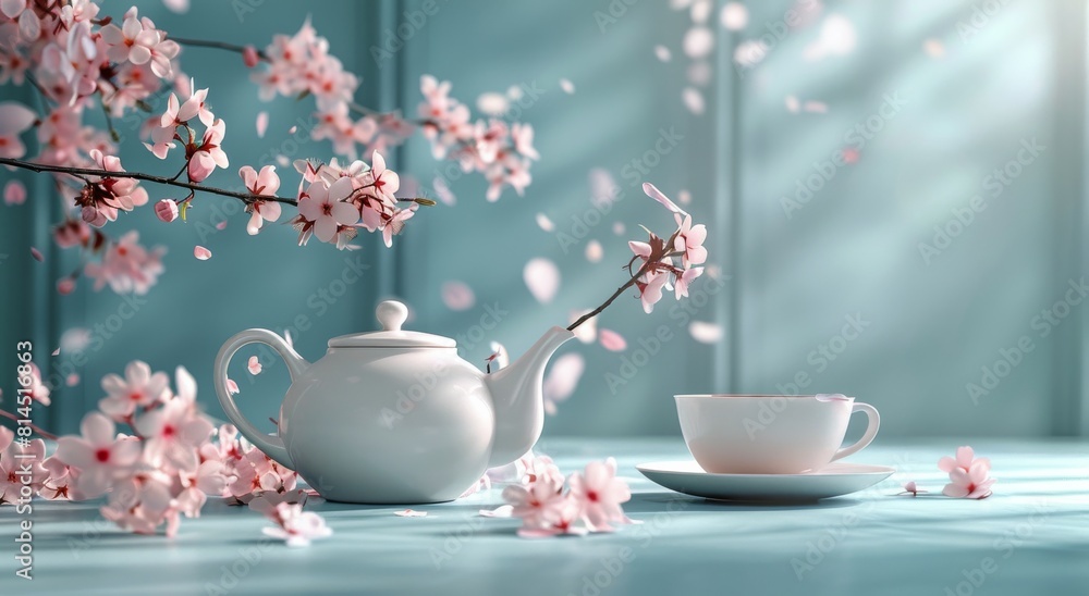 Fototapeta premium Tea Pot and Cup on Table