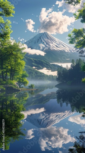 Mountain Reflecting in Water © olegganko