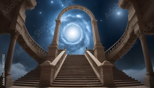 A celestial staircase ascending to the gates of et