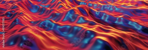 Fiery red and blue abstract waves with intense hues and dynamic patterns, creating a visually engaging effect.