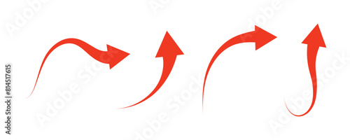 Flat style curved arrow icon collection isolated. different kinds of arrow symbol indicator with white background.