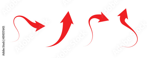 Flat style curved arrow icon collection isolated. different kinds of arrow symbol indicator with white background.