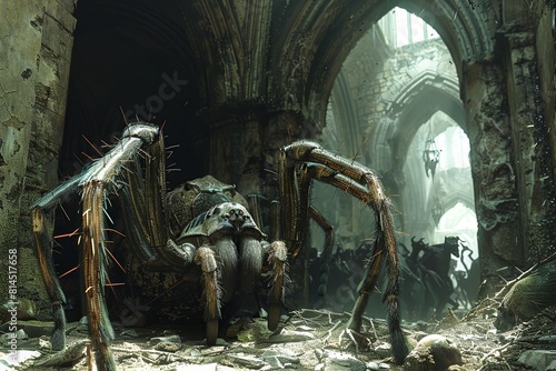 Monstrous Spider's Dark underworld Meeting with Mummy, Demons, Thorns & Abomination