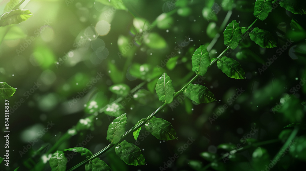 3D render of green DNA in a nature background 3D render of green DNA in a nature background