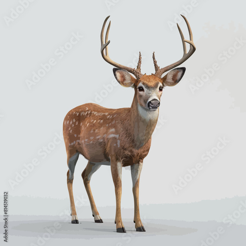 Deer isolated on a white background. 3d render illustration.