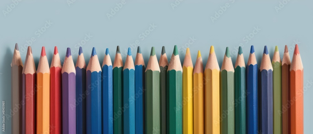 A row of pencils with different colors A row of pencils with different colors