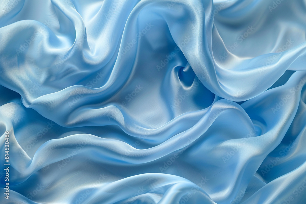 Obraz premium Abstract Blue Waves Background with Smooth Silk Texture 