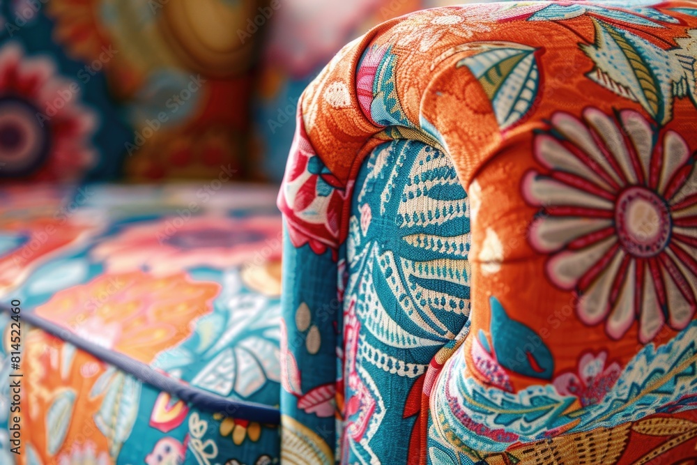 Vibrant chair with pillow, perfect for interior design projects Vibrant chair with pillow, perfect for interior design projects