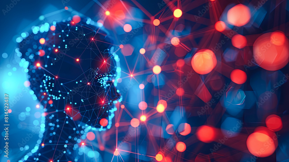 3d rendering of artificial intelligence concept with human head and network connection 3d rendering of artificial intelligence concept with human head and network connection