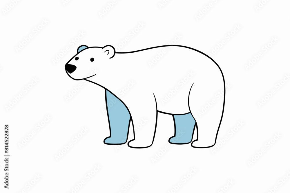 polar bear line art silhouette vector illustration polar bear line art silhouette vector illustration