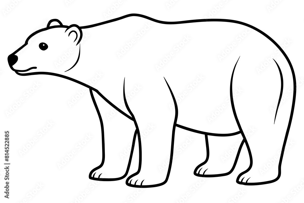 polar bear line art silhouette vector illustration polar bear line art silhouette vector illustration