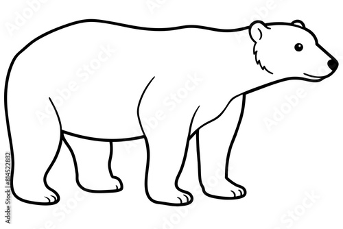 polar bear line art silhouette vector illustration