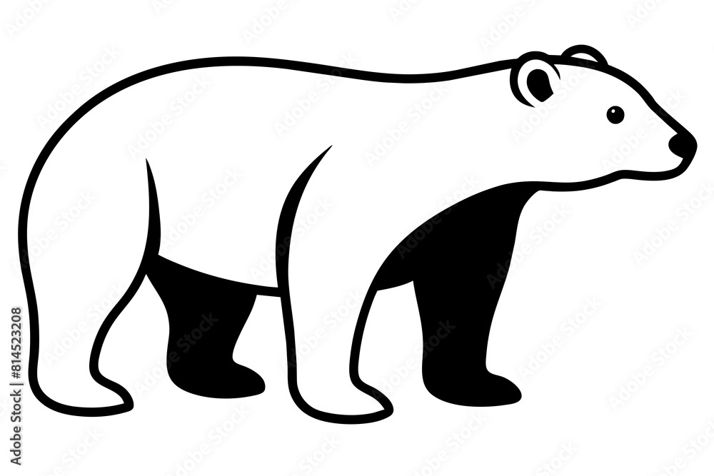 polar bear line art silhouette vector illustration polar bear line art silhouette vector illustration