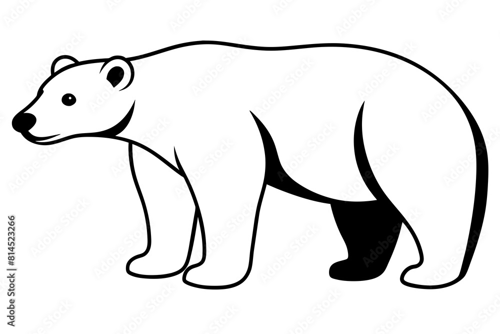 polar bear line art silhouette vector illustration polar bear line art silhouette vector illustration