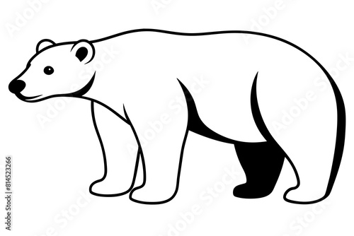 polar bear line art silhouette vector illustration