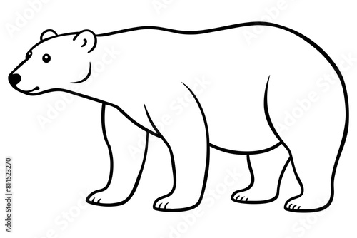 polar bear line art silhouette vector illustration