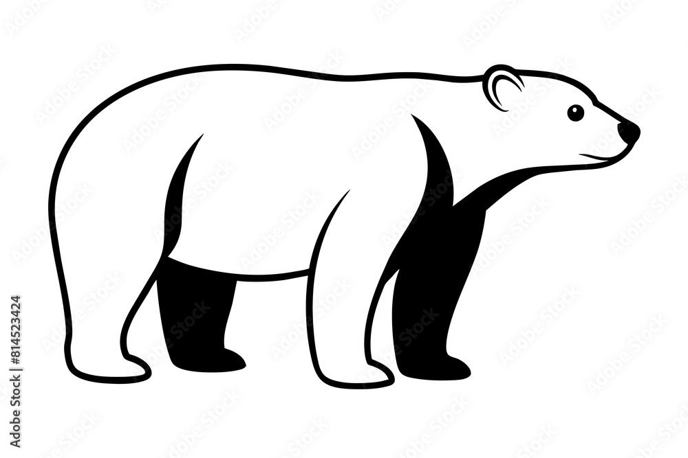 polar bear line art silhouette vector illustration polar bear line art silhouette vector illustration