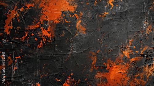 Black wall featuring an orange grunge texture photo