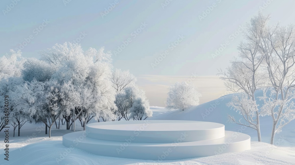 Obraz premium 3D render, minimal Travel Winter