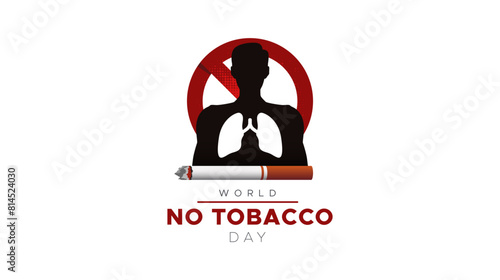 design template about commemorating world no tobacco day. concept of caring for lung health from tobacco. No smoking design. awareness of the health dangers of tobacco