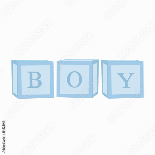 Blocks Boxes Cubes for Baby reveal Party, boy