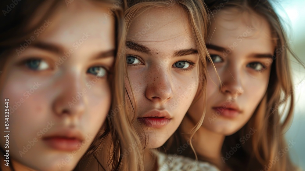 A group of young women standing next to each other. Suitable for various concepts and themes A group of young women standing next to each other. Suitable for various concepts and themes