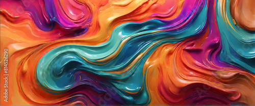 Fluid color abstract background  photorealistic  3d render  Colored paint