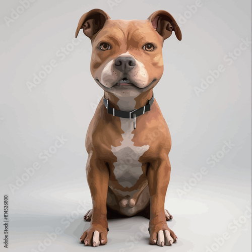 Funny dog with funny expression on his face. 3D illustration.