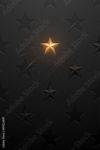 Black and gold star shapes background