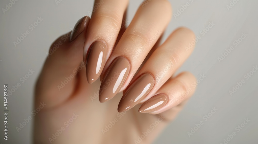 Woman hand with elegant neutral colors manicure. Beautiful natural looking gel polish manicure on nails. look luxury. Woman hand with elegant neutral colors manicure. Beautiful natural looking gel polish manicure on nails. look luxury.