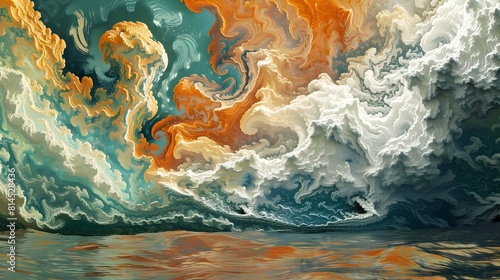 El Nio Phenomenons Intricate Atmospheric and Oceanic Dynamics in Vibrant Abstract Representation photo