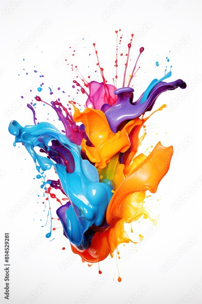 Fototapeta premium A colorful splash of paint on a white background