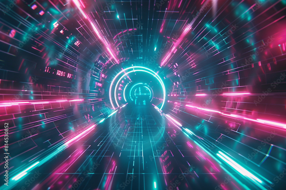 abstract futuristic background portal tunnel with pink blue and green glowing neon moving high speed wave lines and flare lights Data transfer concept Science style wallpaper abstract futuristic background portal tunnel with pink blue and green glowing neon moving high speed wave lines and flare lights Data transfer concept Science style wallpaper