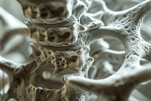 Bone loss visualization front view Highlight osteoporosis effects scifi tone Monochromatic Color Scheme photo