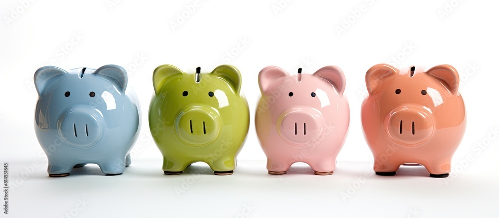 A woman s hand is shown holding a banknote above a slot on the back of a piggy bank The image is isolated on a white background and represents saving money financial matters and banking A woman s hand is shown holding a banknote above a slot on the back of a piggy bank The image is isolated on a white background and represents saving money financial matters and banking