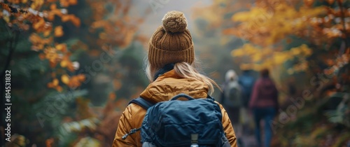 Person Walking Through Forest With Backpack
