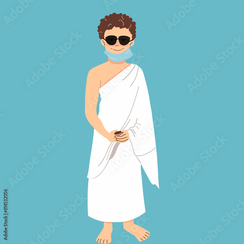 Muslim man Hajj and Umrah illustration