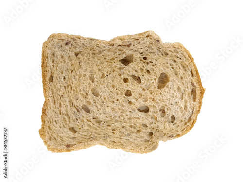 tranche de pain complet, isolé sur un fond blanc