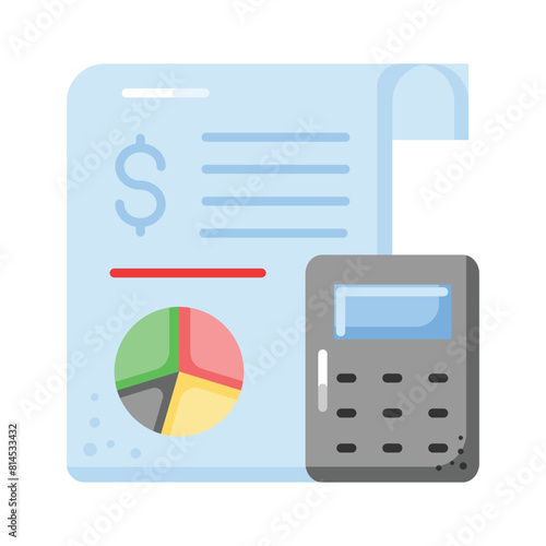 Check this beautifully designed icon of business report, statistics vector in trendy style