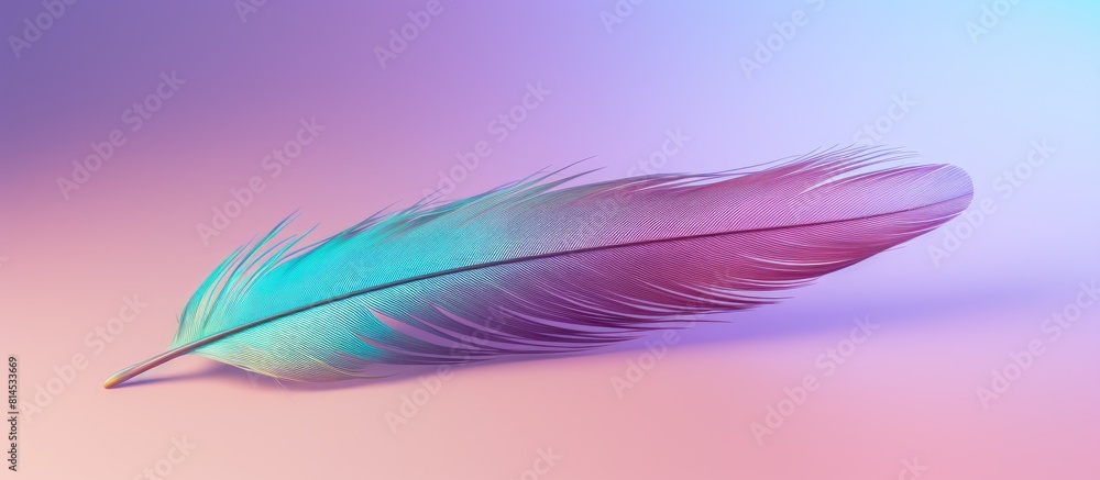 Close up photo of a colored feather on a clean background featuring a beautiful minimal and bright composition with soft and colorful tones Copy space image Close up photo of a colored feather on a clean background featuring a beautiful minimal and bright composition with soft and colorful tones Copy space image