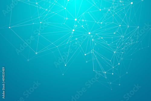 Global network connections with points and lines. Wireframe background. Abstract connection structure. Polygonal space background, illustration © TechSolution