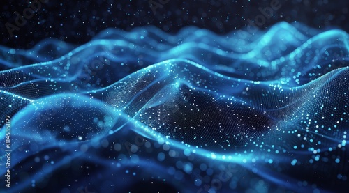 Computer Generated Waves in Blue