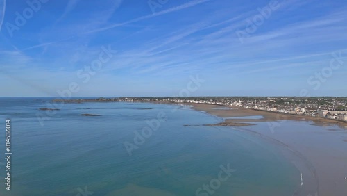 Wallpaper Mural Saint Malo City, France flying over the beach and spring Torontodigital.ca