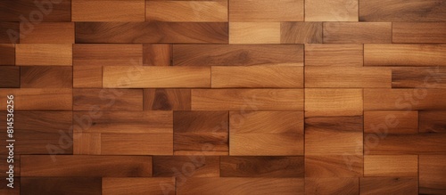 A copy space image of a beautiful texture featuring brown wooden parquet