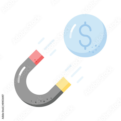 Physics magnet icon in trendy style, scalable vector of attraction