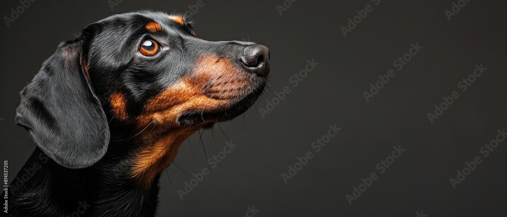 Black and Brown Dog Looking Up Into the Sky Black and Brown Dog Looking Up Into the Sky