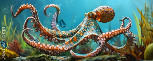 Wallpaper Mural Octopus hunting side view predator theme  Torontodigital.ca