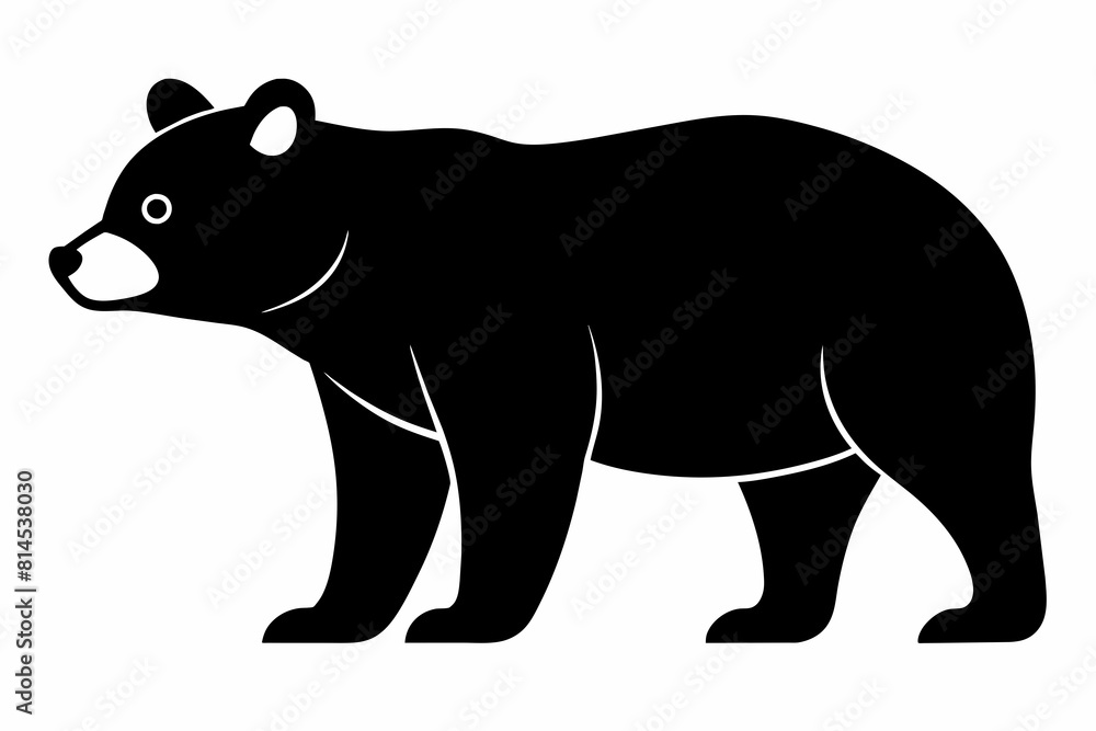  black bear line art vector illustration